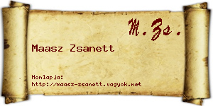 Maasz Zsanett névjegykártya